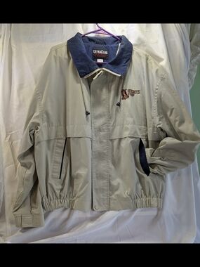 Men's Hershey's Logo Lightweight Ultra Club Collection Beige Bomber Jacket XL